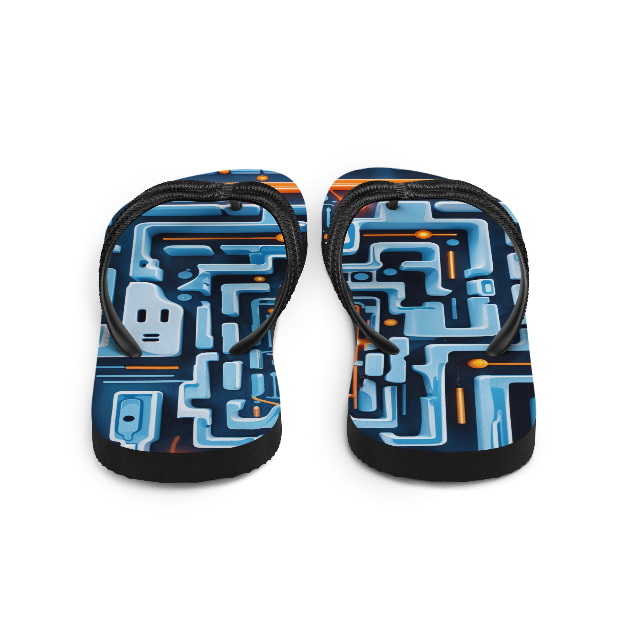 Maze Illusion Print Flip-Flops