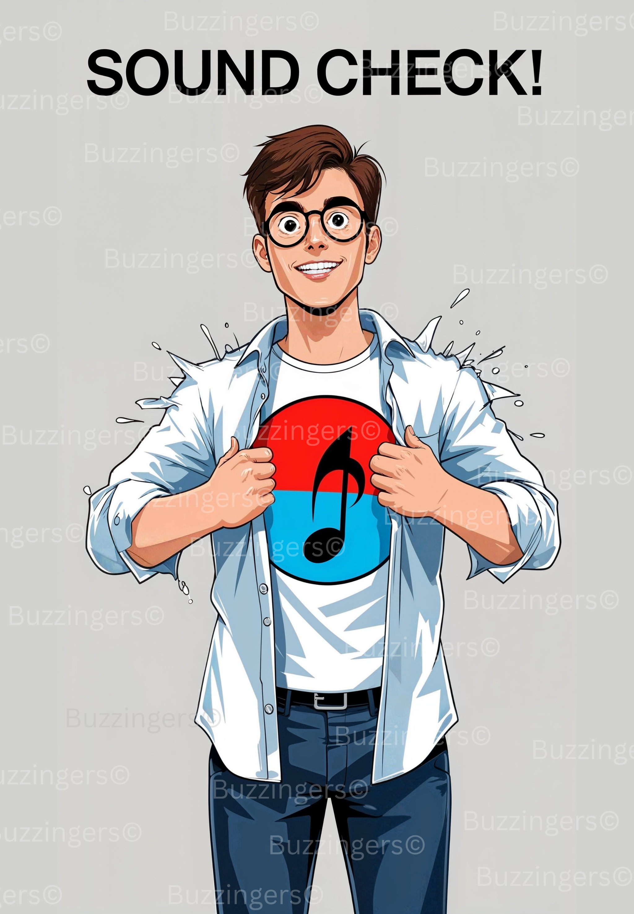 Sound Check! – Music Lover’s Cartoon Art Print