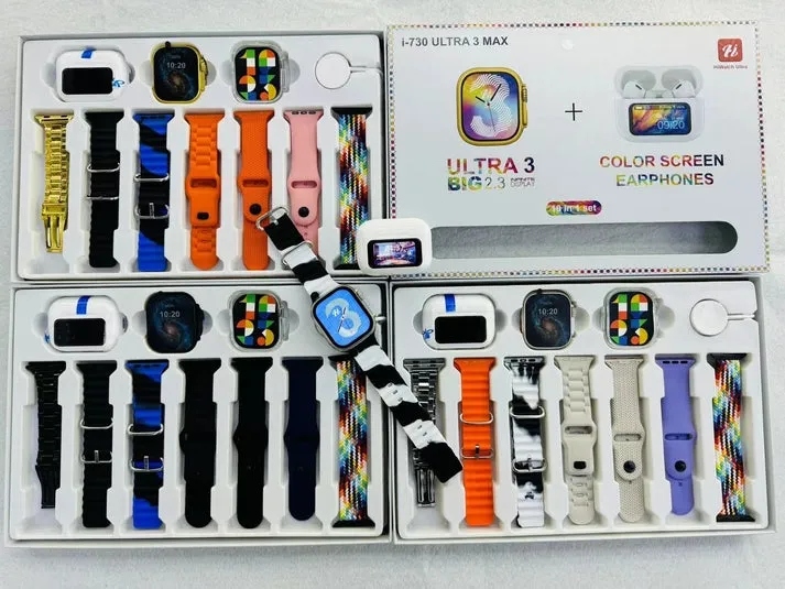i-730 Smart Watch Ultra 3 Max & A9 Pro TWS Earbuds - Touch Screen, App Control | New 2025 Tech i-730 Smart Watch Ultra 3 Max with A9 Pro TWS Earbuds | Touch Screen & App Control (2025)