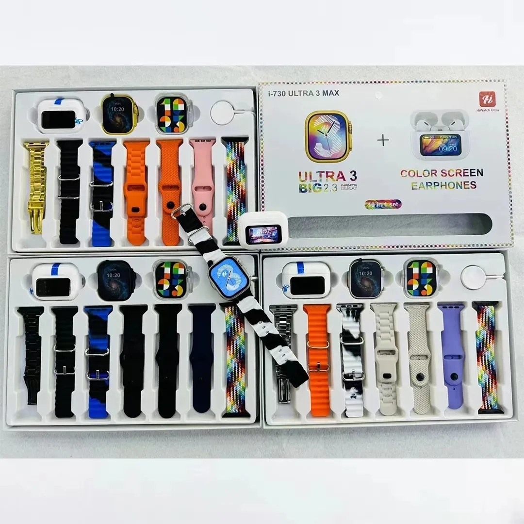 i-730 Smart Watch Ultra 3 Max & A9 Pro TWS Earbuds - Touch Screen, App Control | New 2025 Tech i-730 Smart Watch Ultra 3 Max with A9 Pro TWS Earbuds | Touch Screen & App Control (2025)