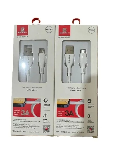 100% Original Biboshi 3A Micro USB & Type-C Cable | Fast Charging & Data Transfer | Premium Quality USB Type-A to Micro USB Cable