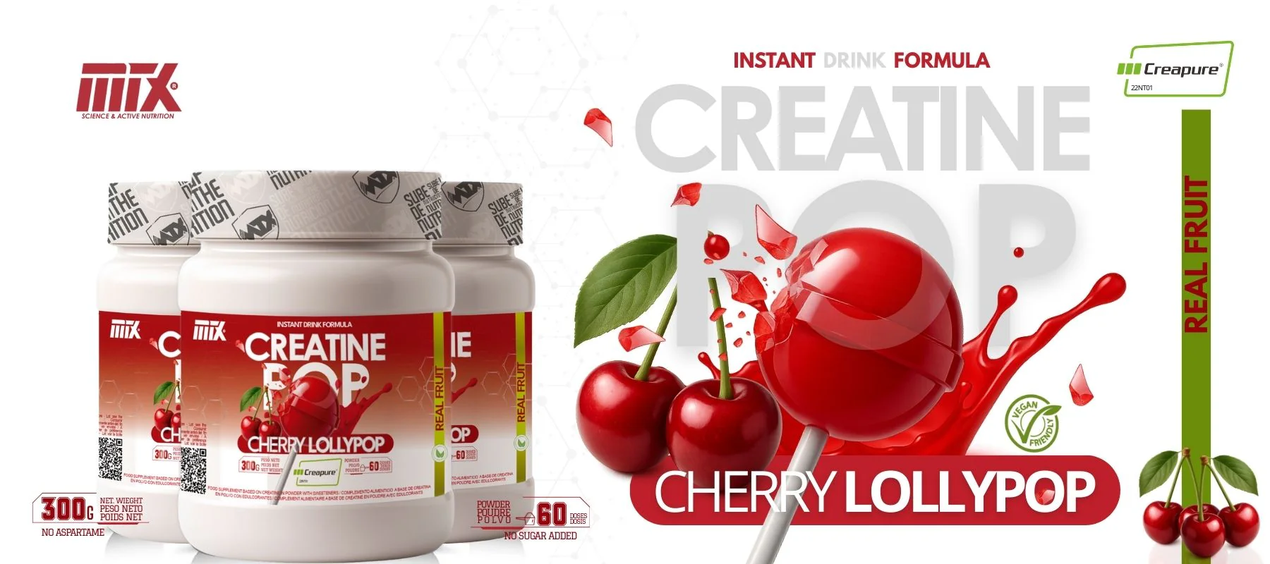 Creatina Creapure® sabor Cherry Lollypop