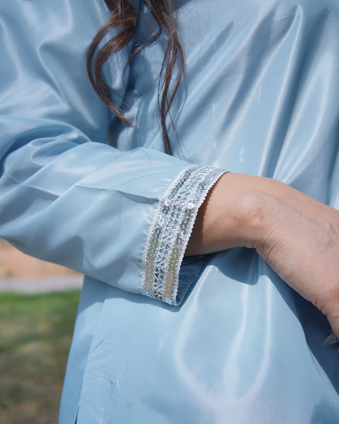3 Piece Sky Blue Dress ( Embroidered Dupatta )