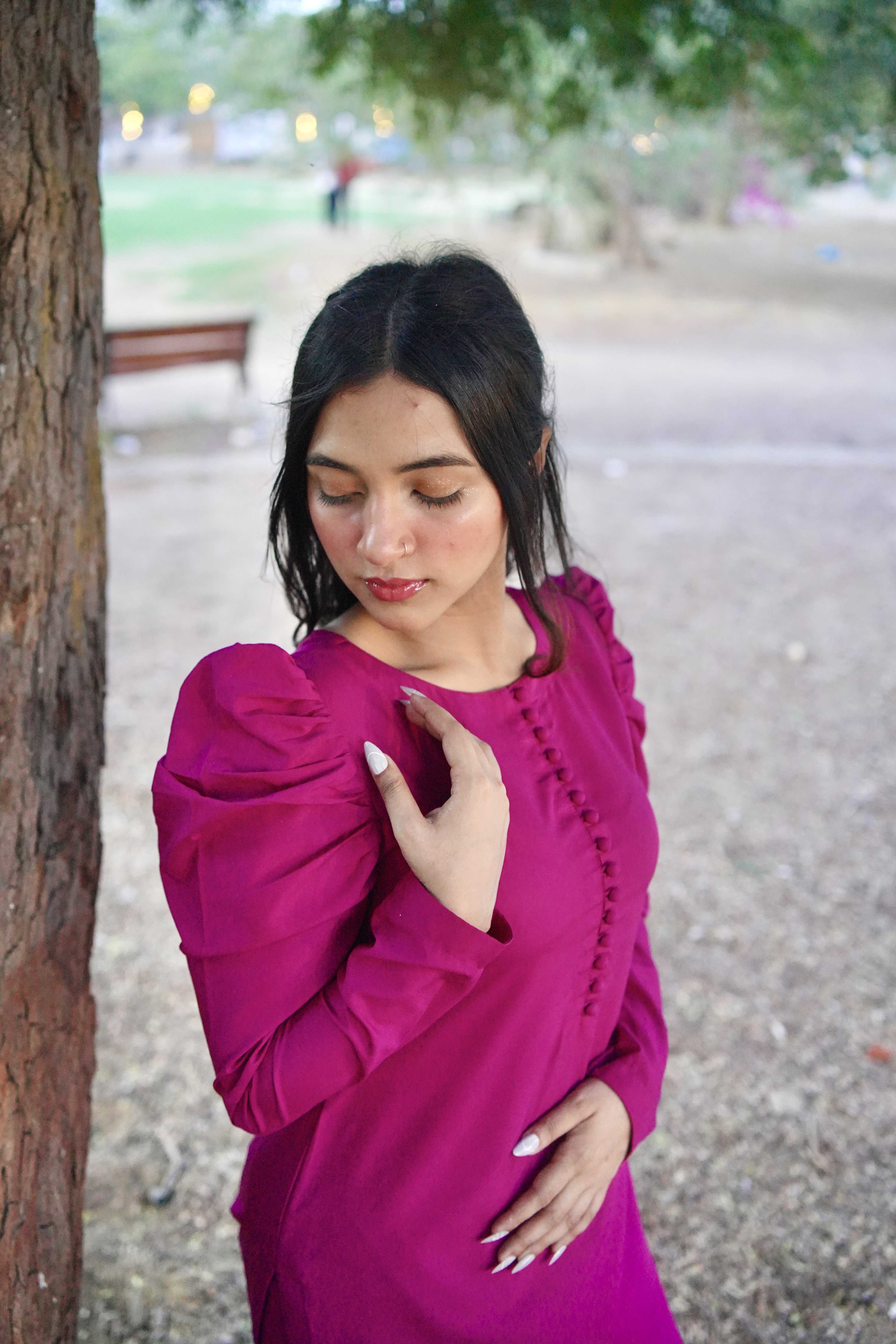 2 Piece Magenta Dress