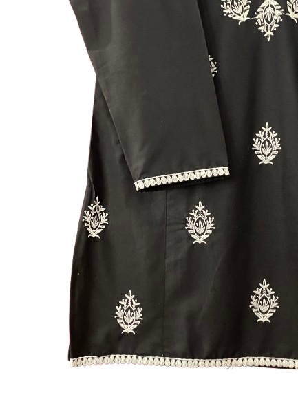 Soft Cotton Co ord Set ( Black In White Embroidery ) 