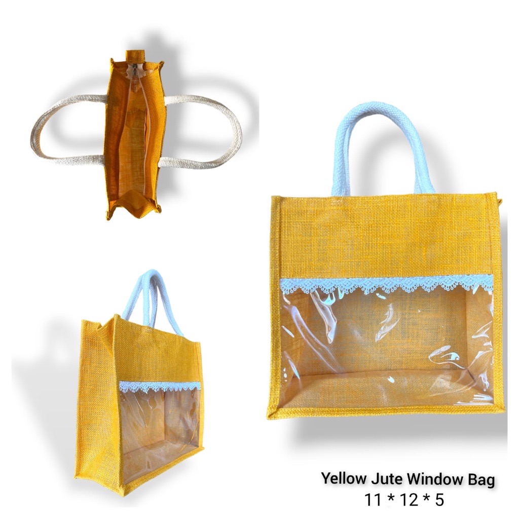 Yellow Jute Window Bag