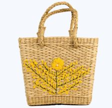 Handwoven Straw Tote Bag-water reed