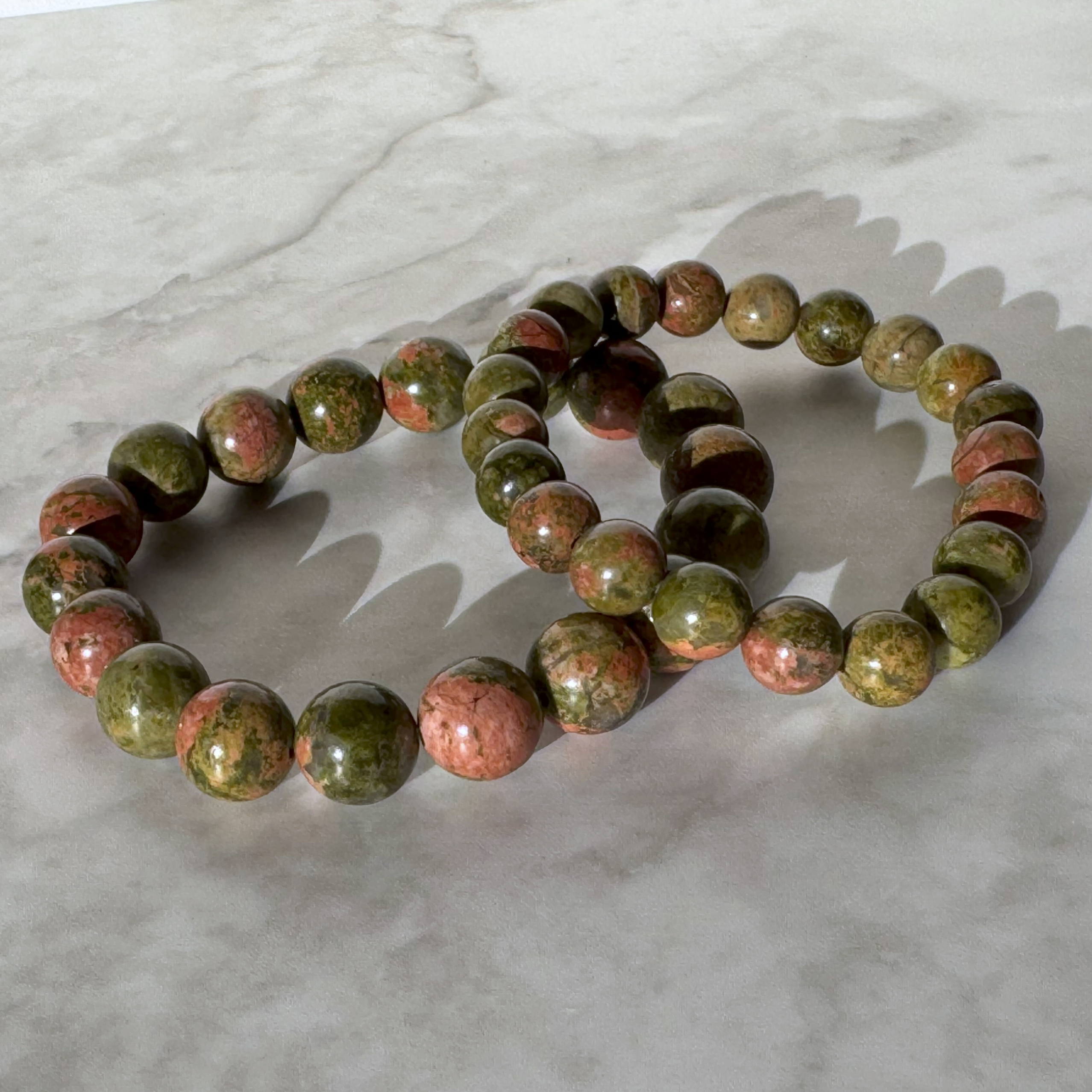 Unakite Bracelet (10mm)