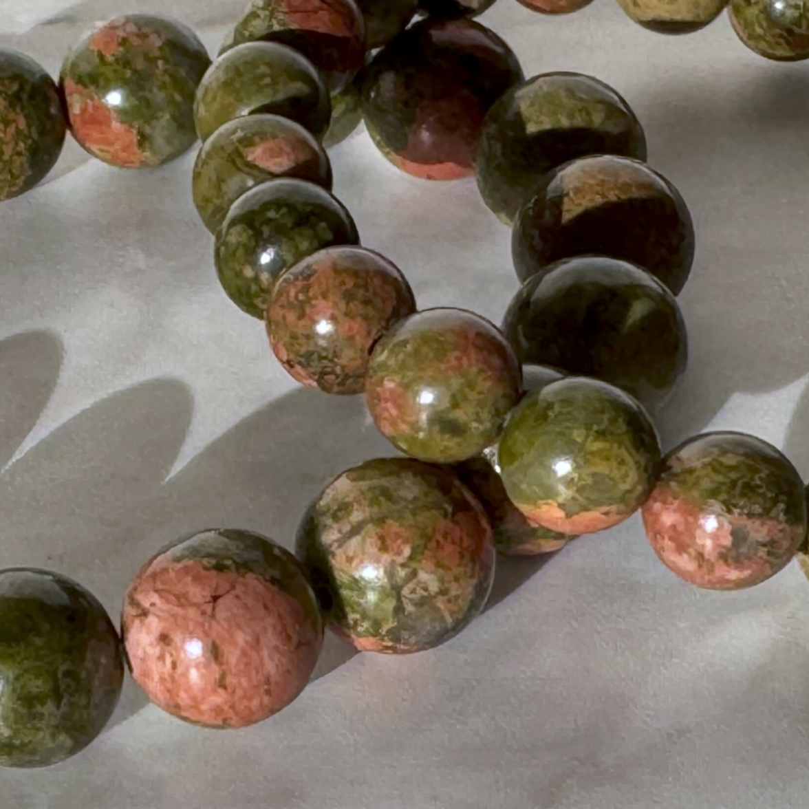 Unakite Bracelet (10mm)