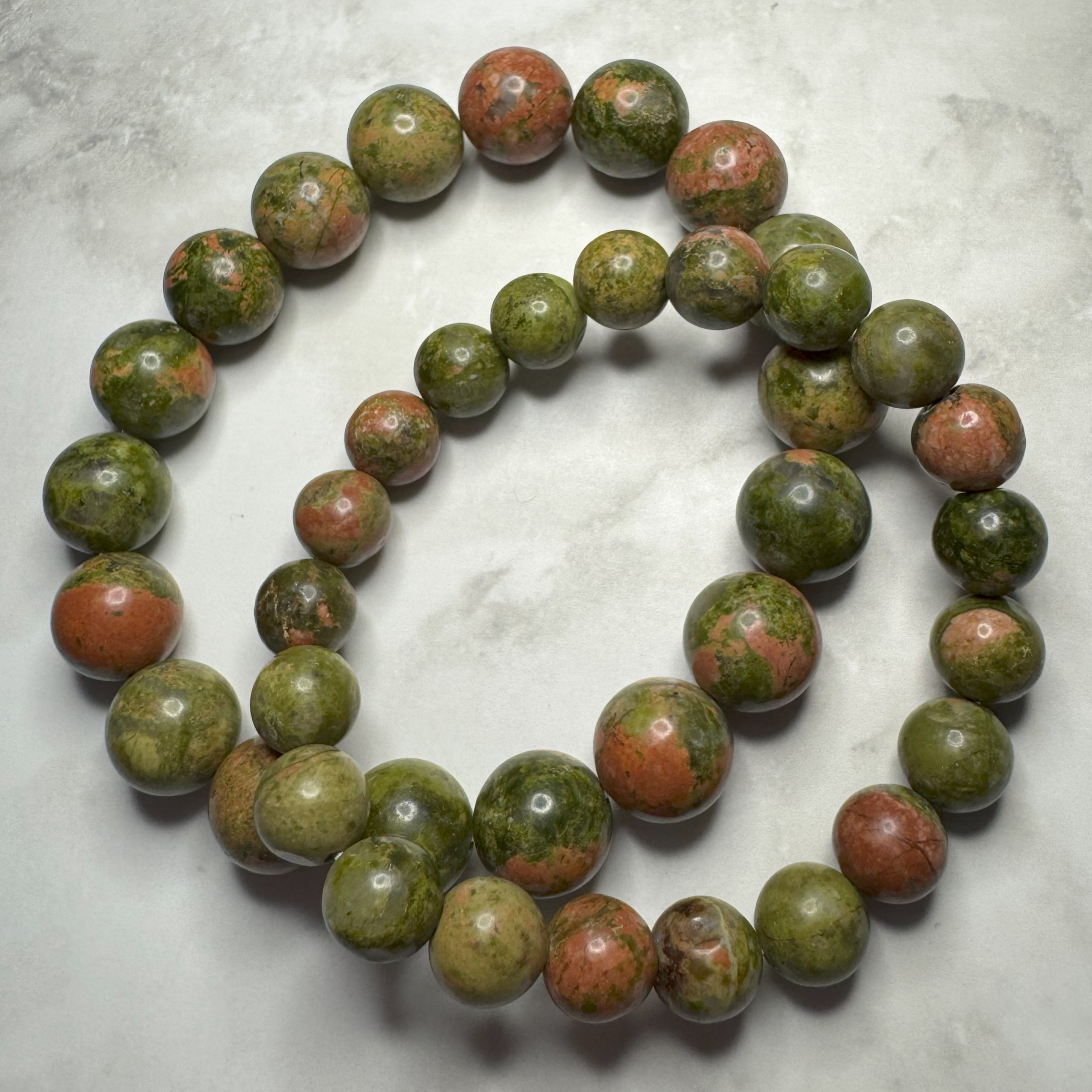 Unakite Bracelet (10mm)