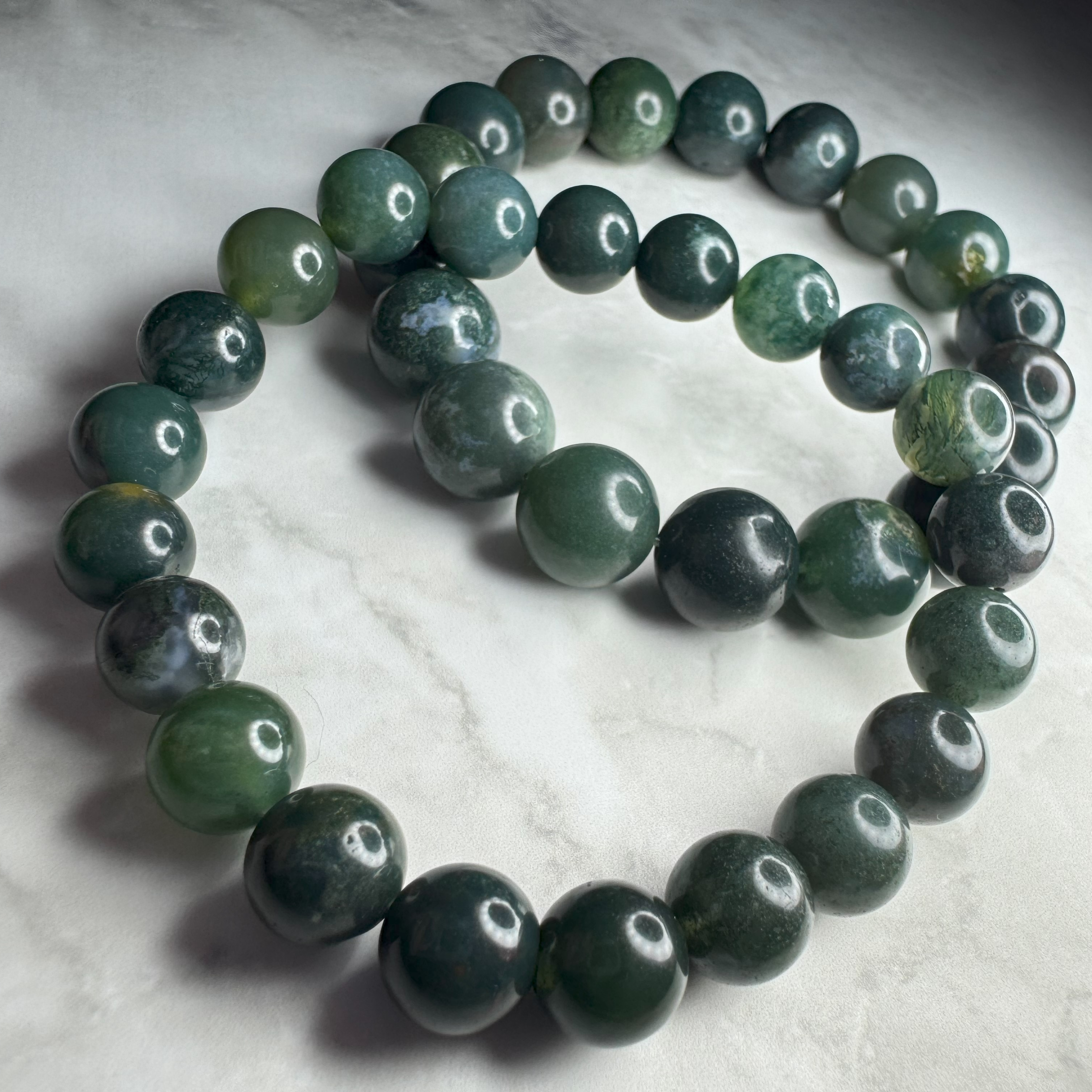 Green Moss Agate Bracelet (10mm)