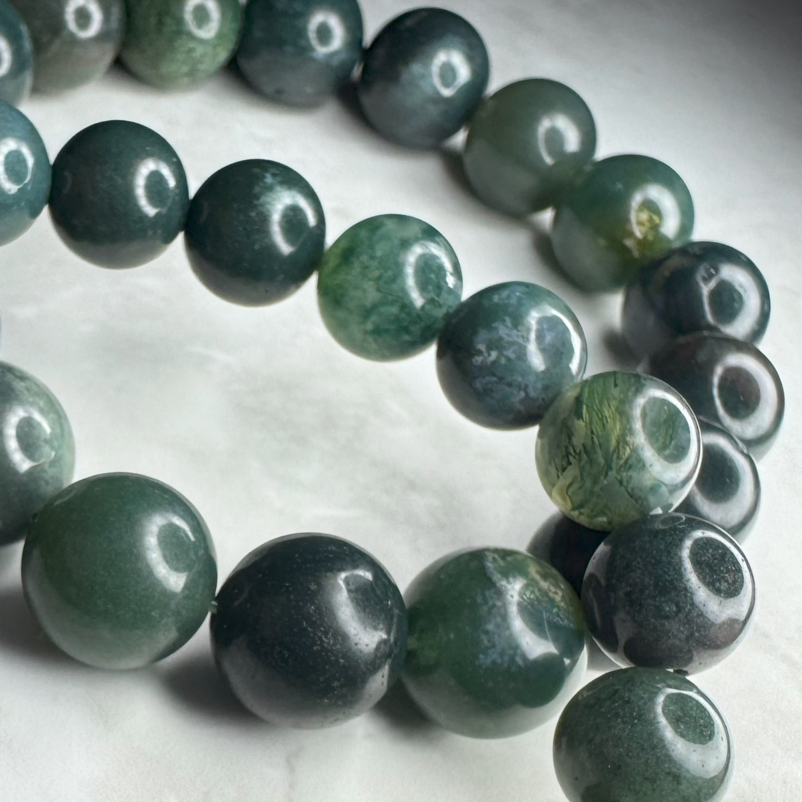 Green Moss Agate Bracelet (10mm)