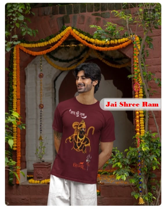  T-shirt with Hanuman Print