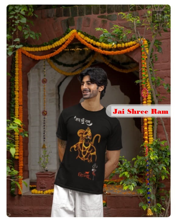  T-shirt with Hanuman Print