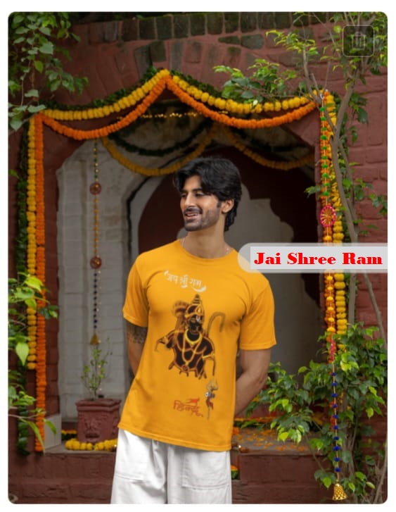  T-shirt with Hanuman Print
