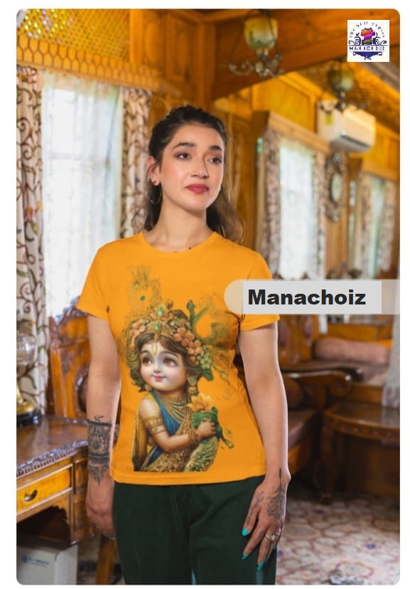 Cute Krishna Graphic Printed  T-shirt