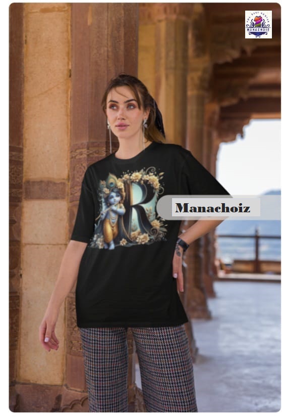 Black 'R' Graphic T-Shirt