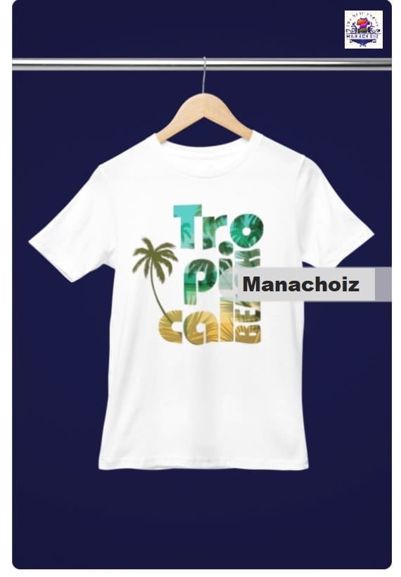Tropical Beach Graphic T-Shirt