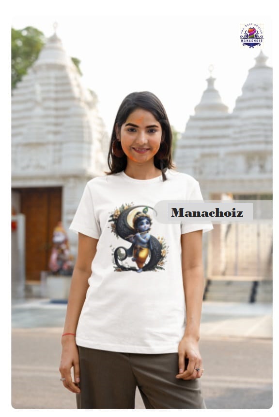 Krishna Graphic Maroon T-shirt with S - Alphabet