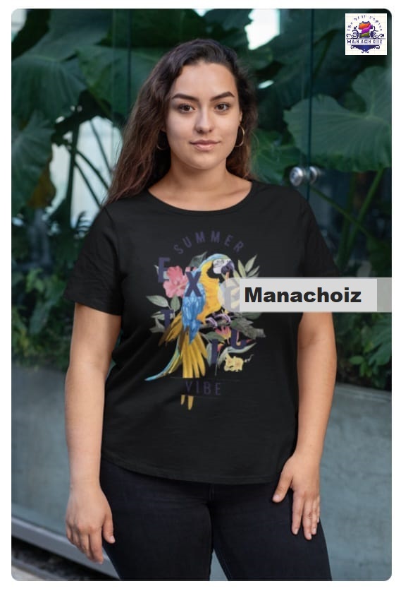 Summer Vibe Parrot Graphic T-shirt