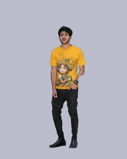 Krishna Graphic Yellow T-shirt