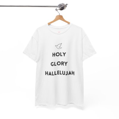 Unisex Heavy Cotton Tee - Holy Glory Hallelujah Design