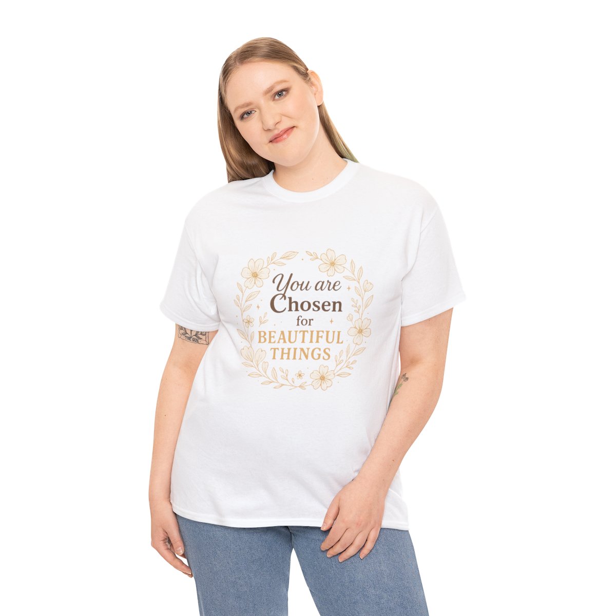  'You are Chosen for Beautiful Things' - Inspirational Unisex Heavy Cotton Tee 