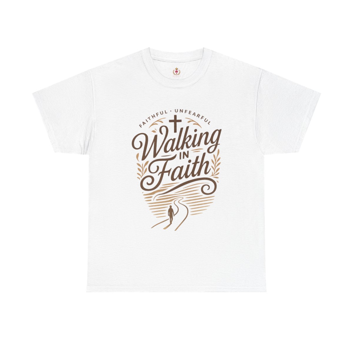 'Walking in Faith' - Unisex Heavy Cotton Tee - Inspirational Christian T-Shirt