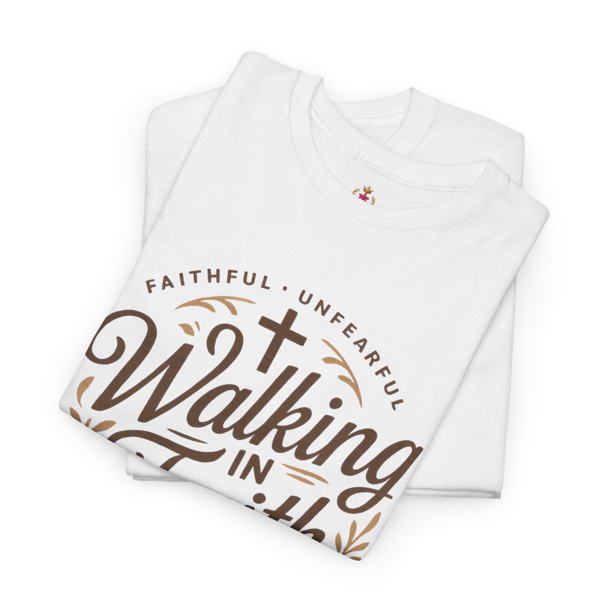 'Walking in Faith' - Unisex Heavy Cotton Tee - Inspirational Christian T-Shirt