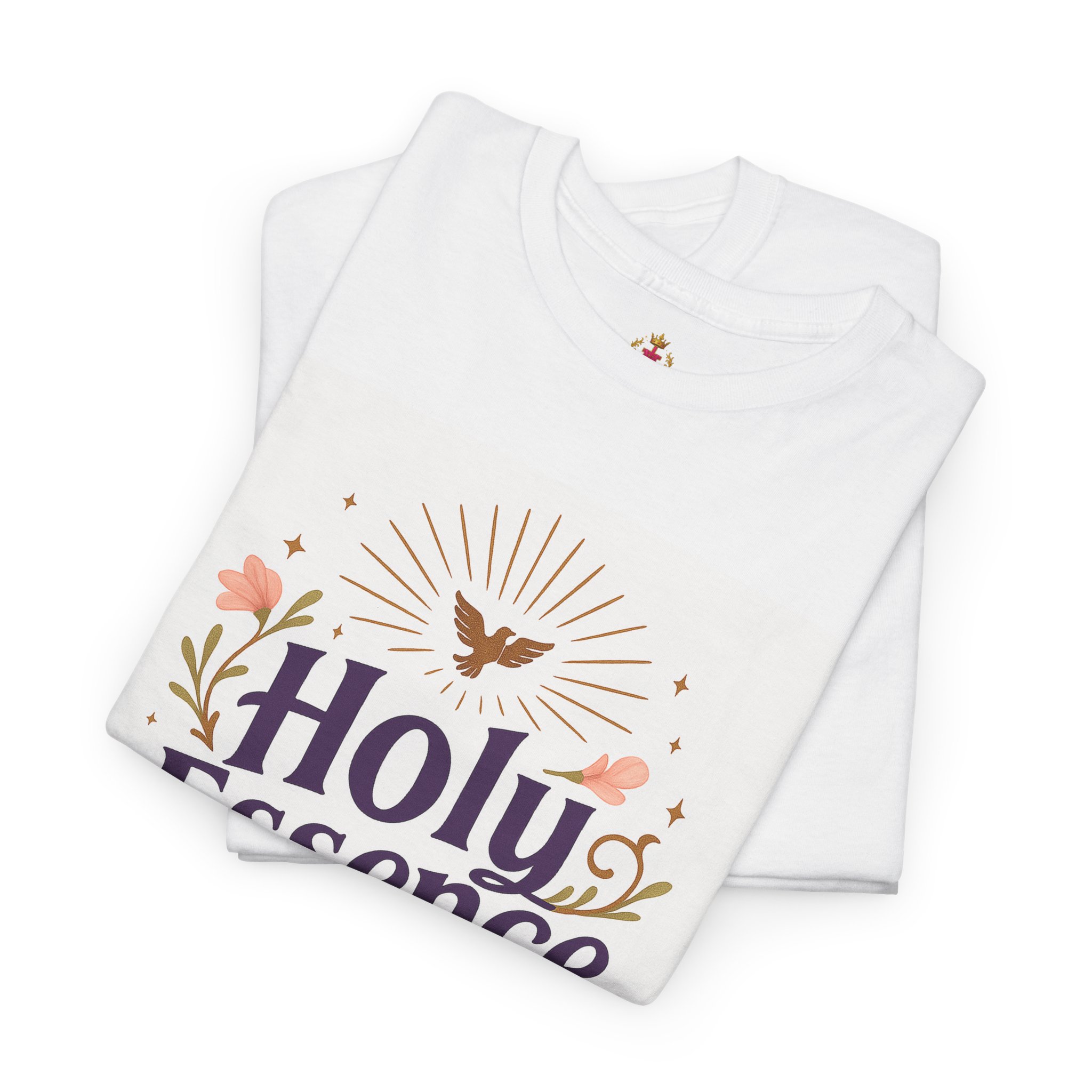 'Holy Essence' Unisex Heavy Cotton Tee - Spiritual Floral Design