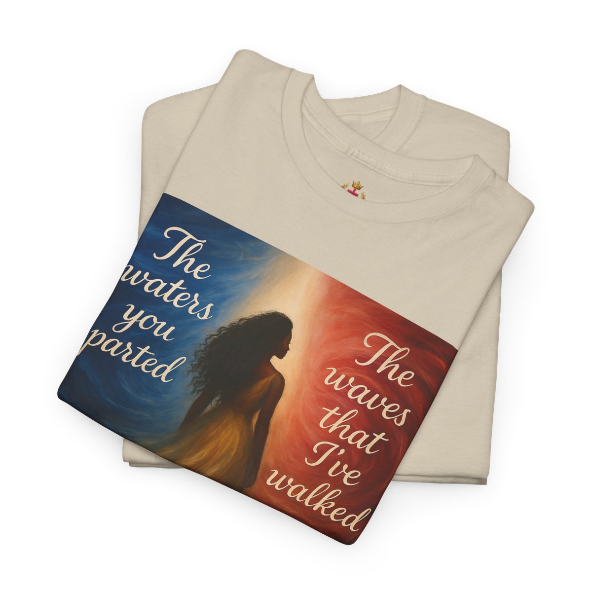 "The Waters You Parted / The Waves That I've Walked" - Inspirational Unisex Heavy Cotton Tee 