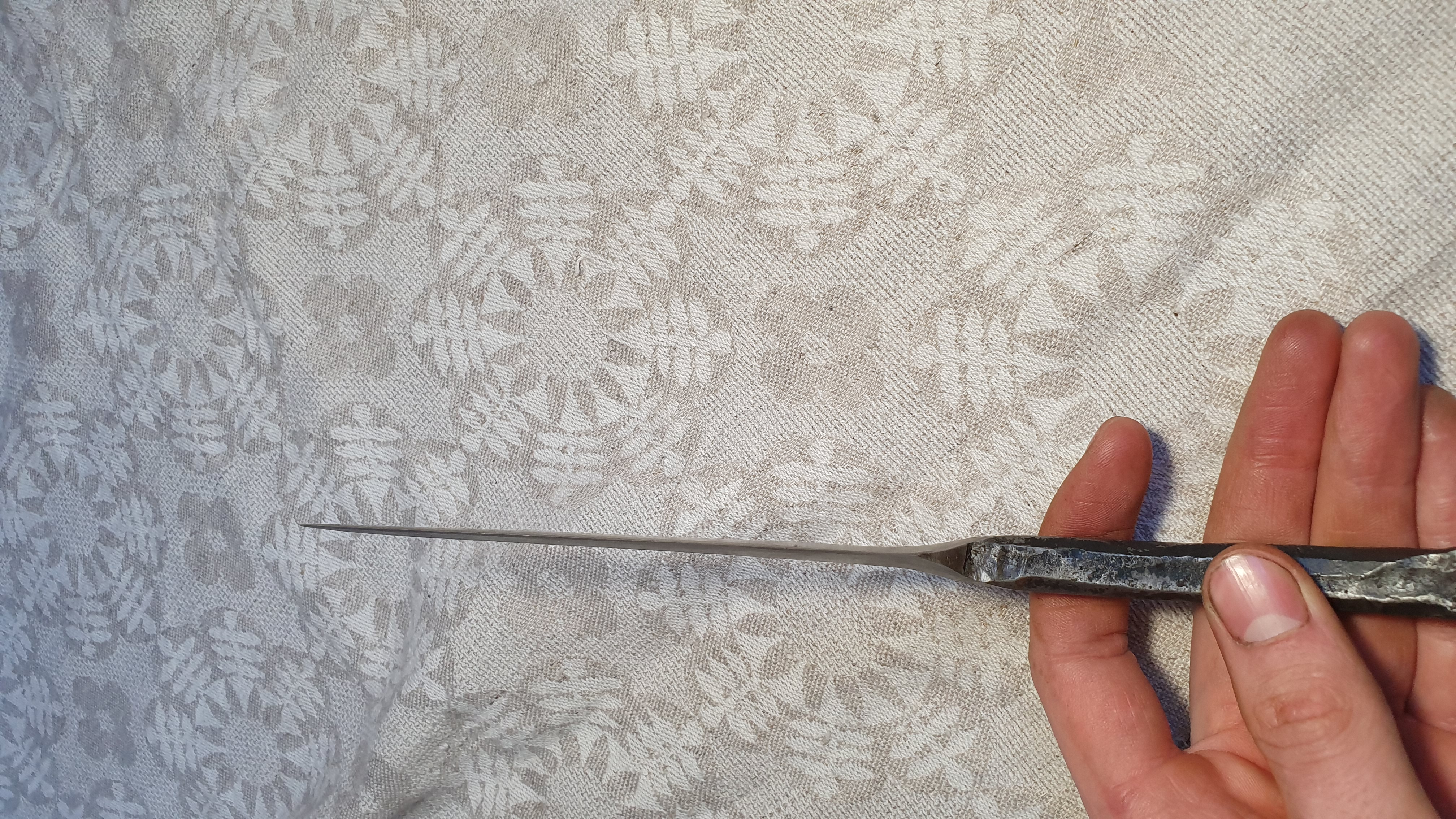 Kalviškas geležinkelio peilis, pagamintas San Mai būdu (5)