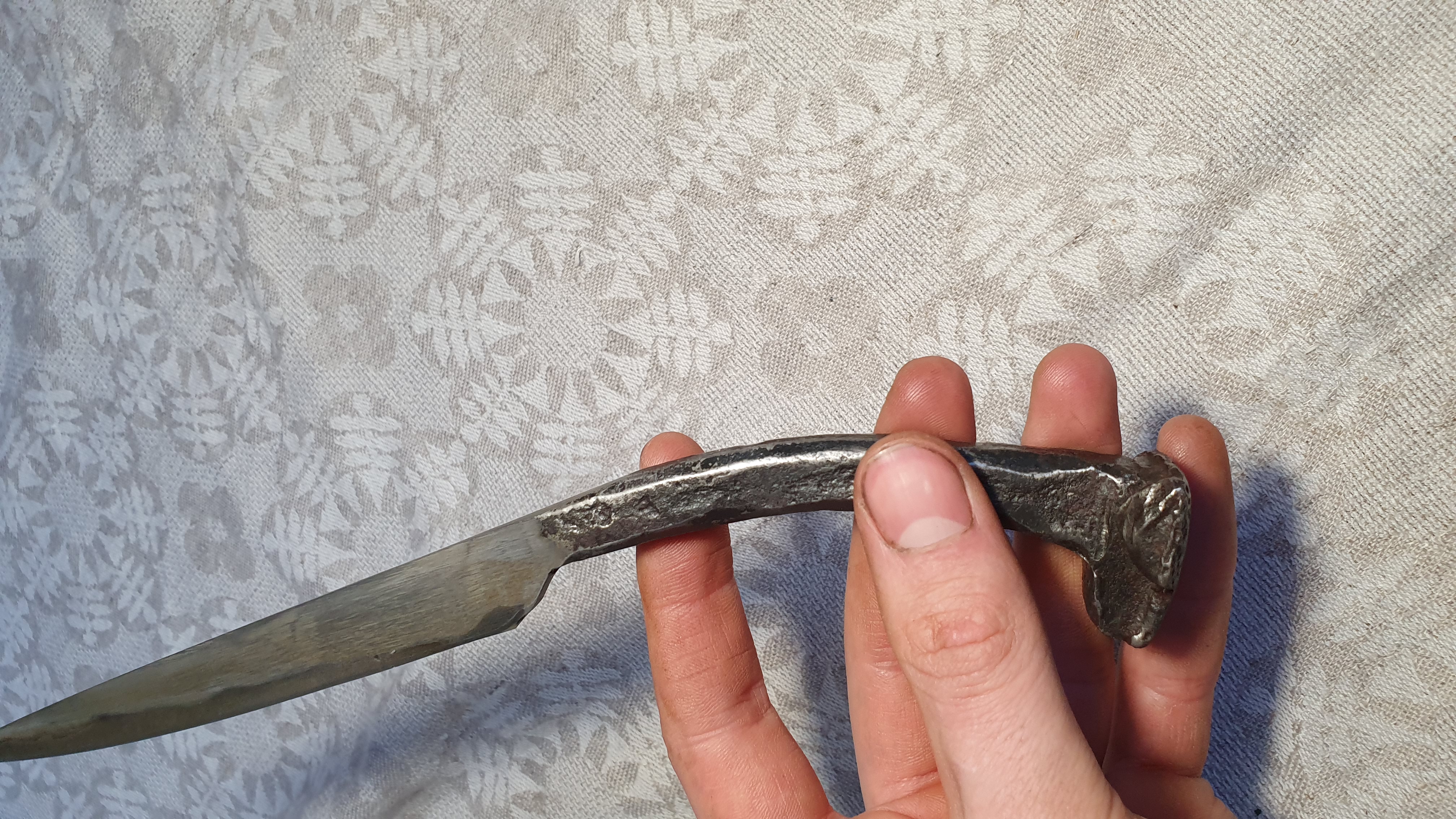 Kalviškas geležinkelio peilis, pagamintas San Mai būdu (5)