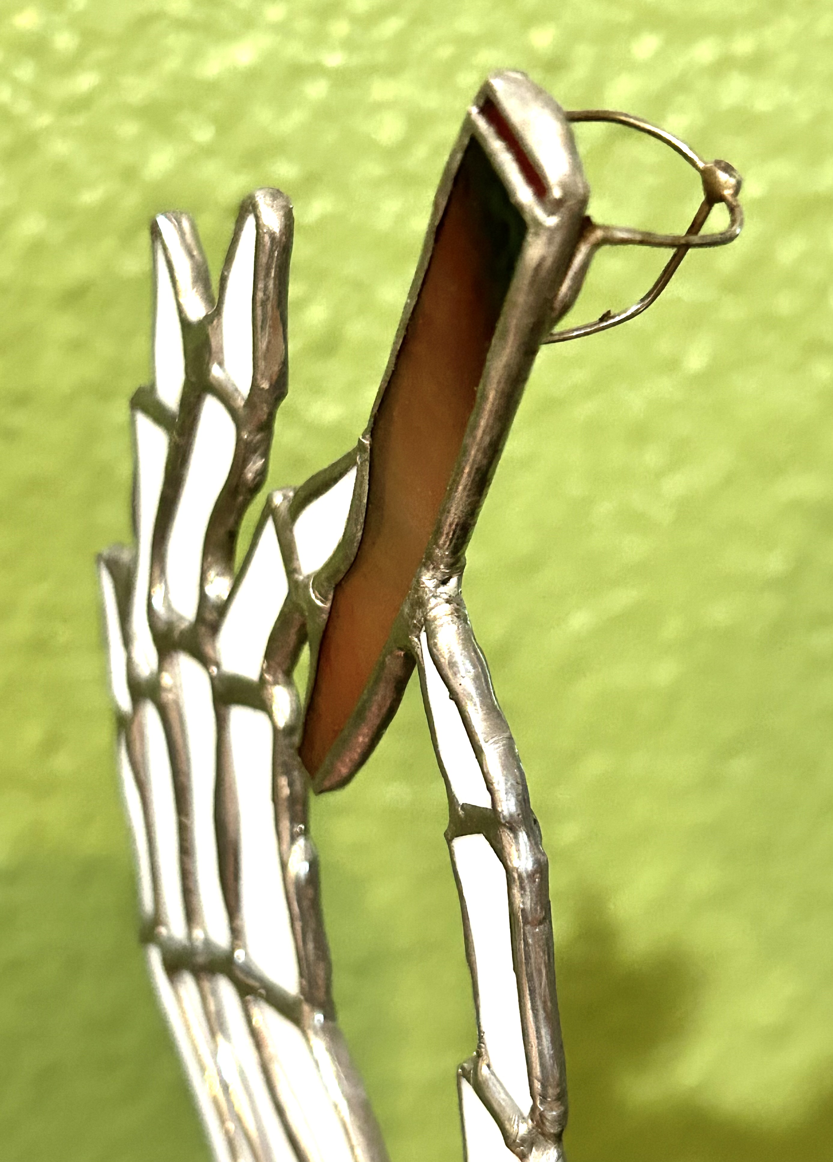 Smoking Skeleton Hand Plant Stake with optional Incense Burner