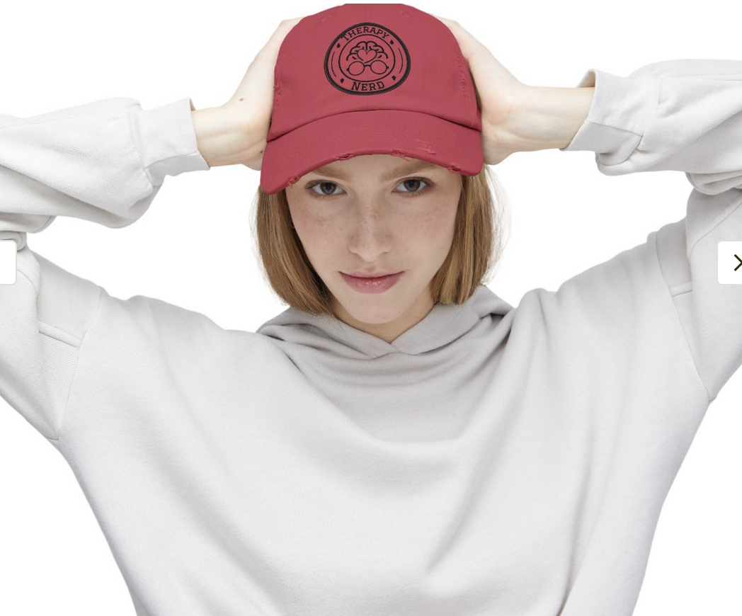 Therapy Nerd Unisex Distressed Cap | Casual Style for Everyday Wear