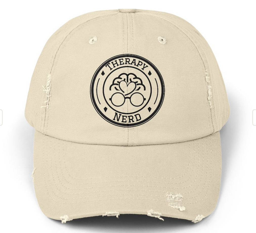 Therapy Nerd Unisex Distressed Cap | Casual Style for Everyday Wear