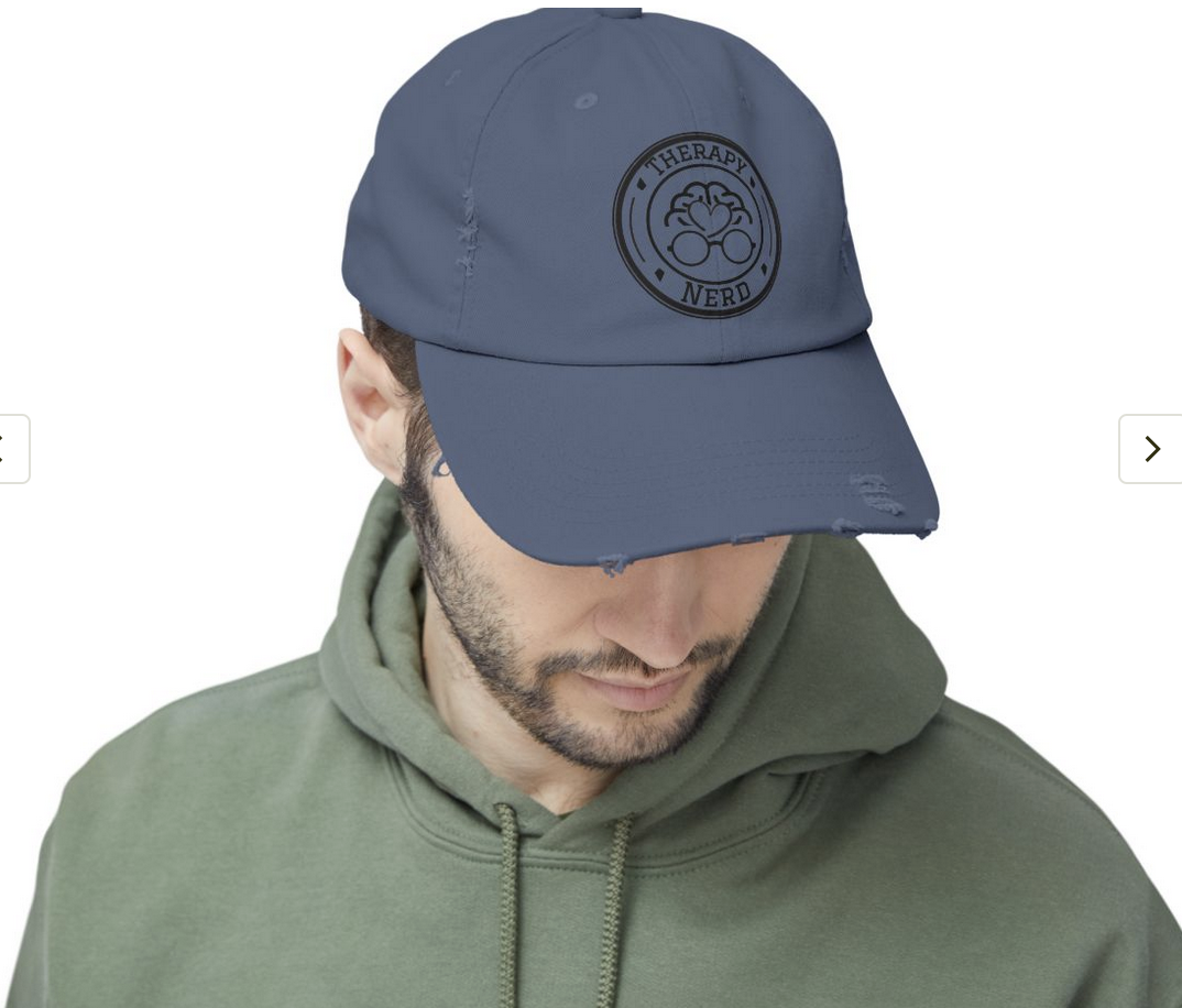 Therapy Nerd Unisex Distressed Cap | Casual Style for Everyday Wear