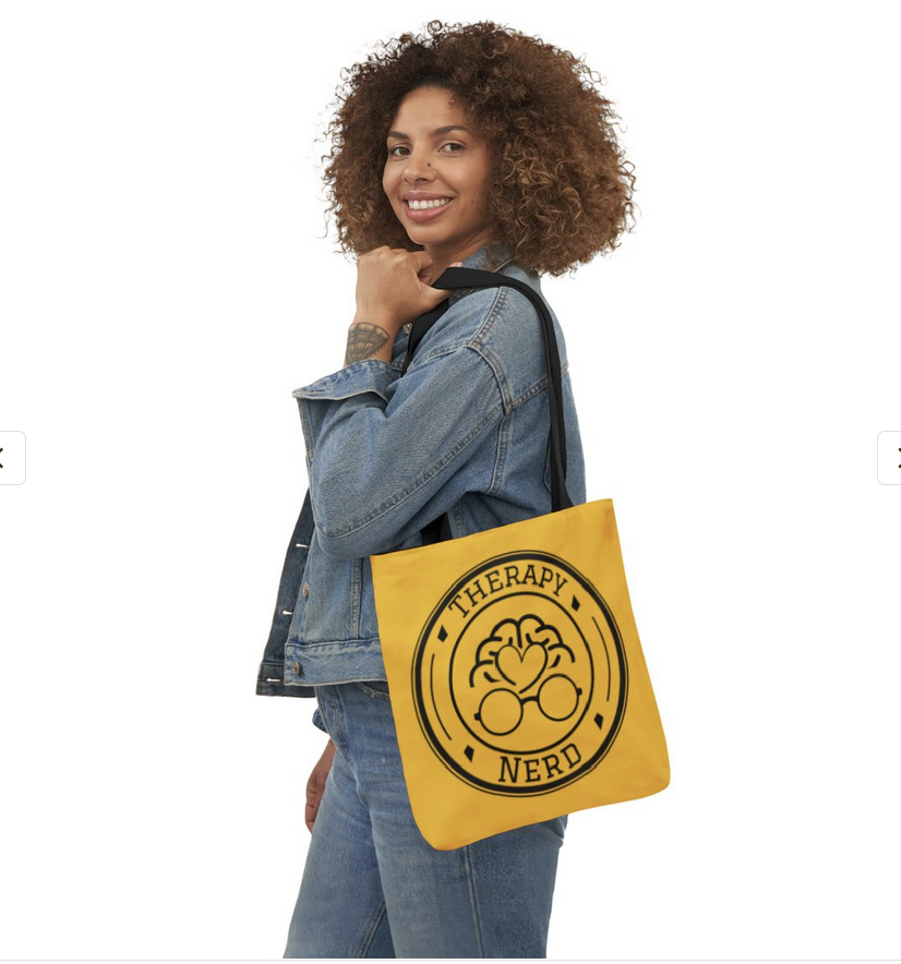 Therapy Nerd Canvas Tote | Mental Health Awareness, Eco-Friendly Shopping