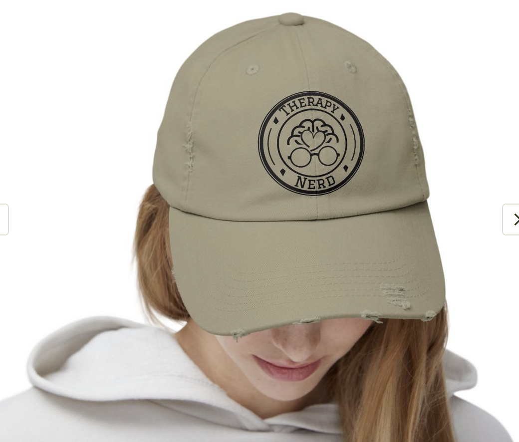 Therapy Nerd Unisex Distressed Cap | Casual Style for Everyday Wear