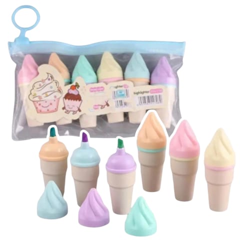 RESALTADOR CONO COLOR PASTEL X 6