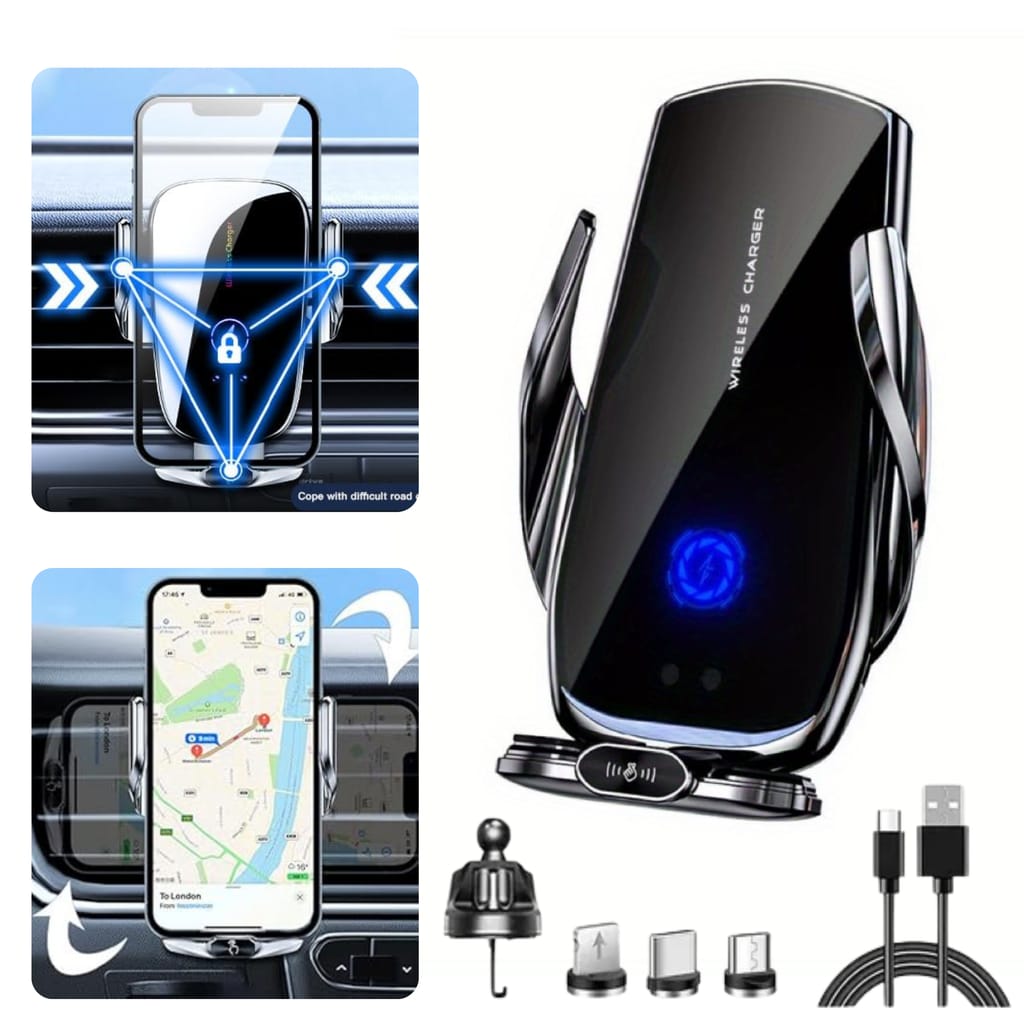 HOLDER PARA CELULAR CON CARGADOR INALAMBRICO 