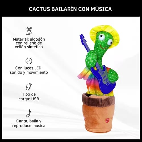Cactus de Peluche Bailarín y Cantante