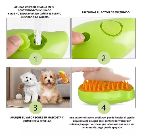 Cepillo humidificador para mascotas