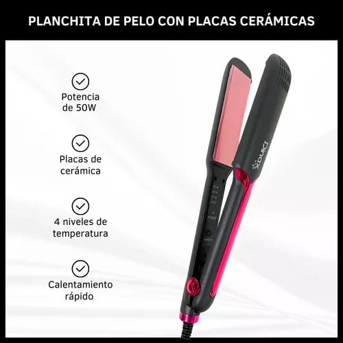 Plancha de pelo con placas cerámicas