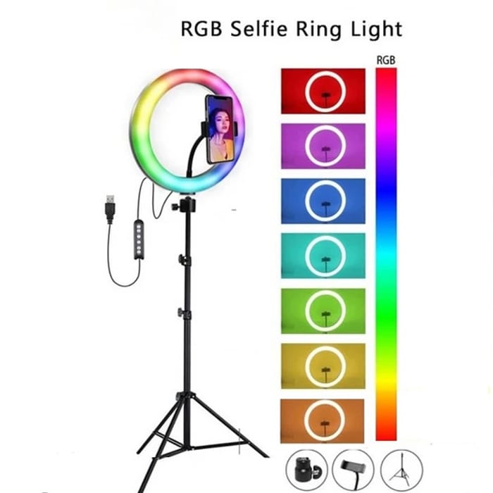 Aro de luz RGB para selfies 36 cms 