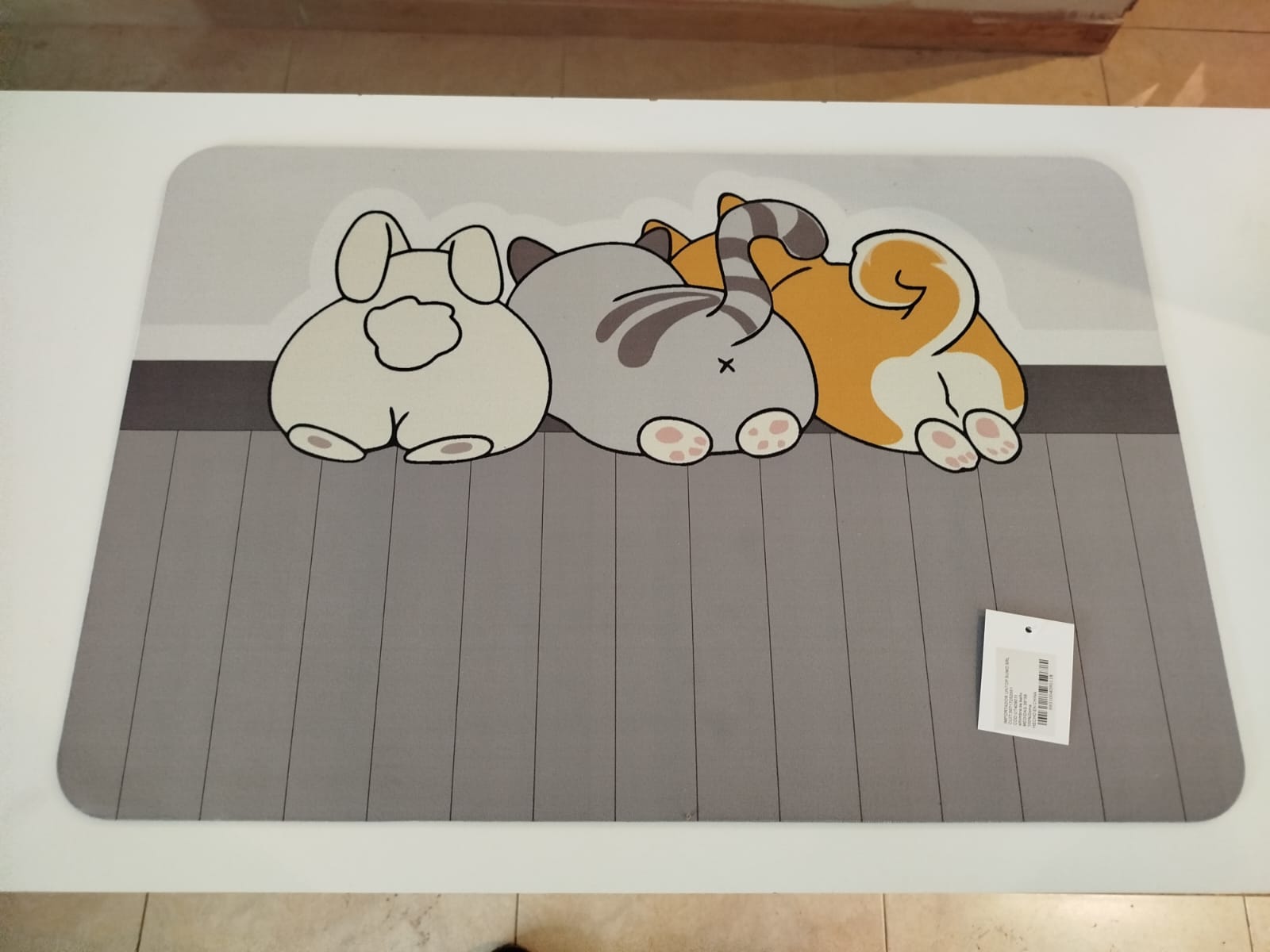 alfombra de baño de gatitos y conejo