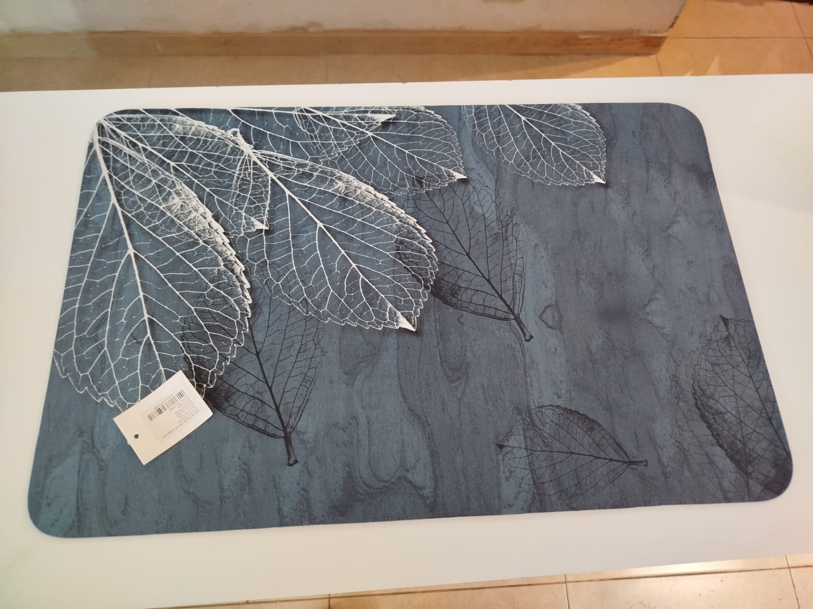 alfombra de baño hoja