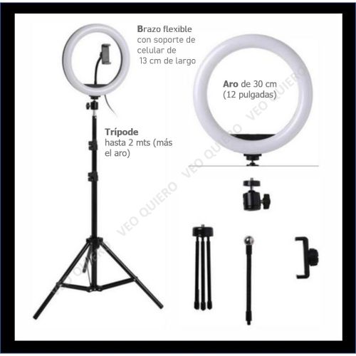 Aro de luz con trípode 30cm