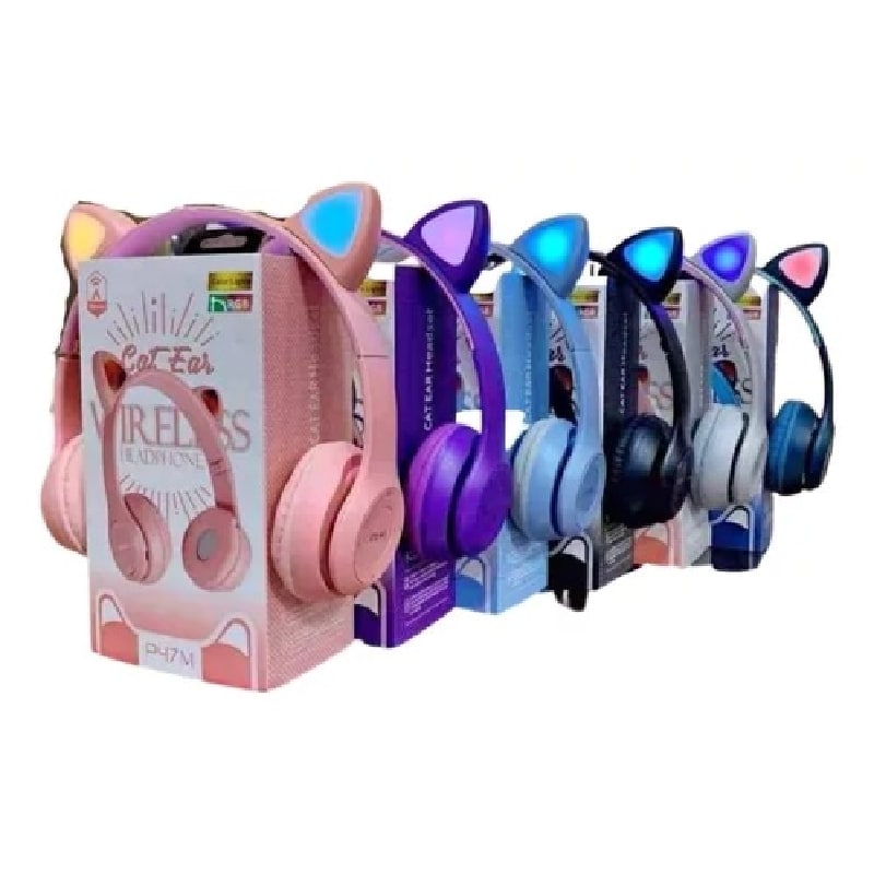Auriculares inalámbricos con orejas de gato