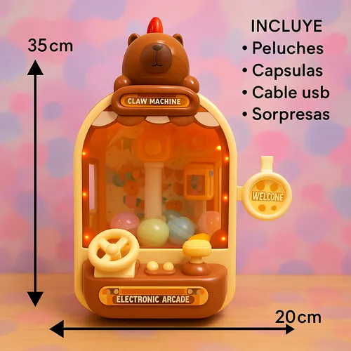 Mini maquina de peluche capibara 